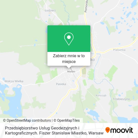 Mapa Przedsiębiorstwo Usług Geodezyjnych i Kartograficznych. Fiszer Stanisław Miastko