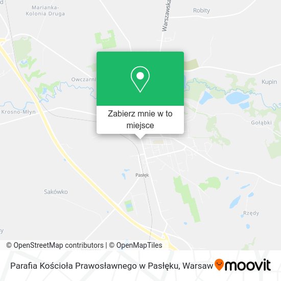 Mapa Parafia Kościoła Prawosławnego w Pasłęku