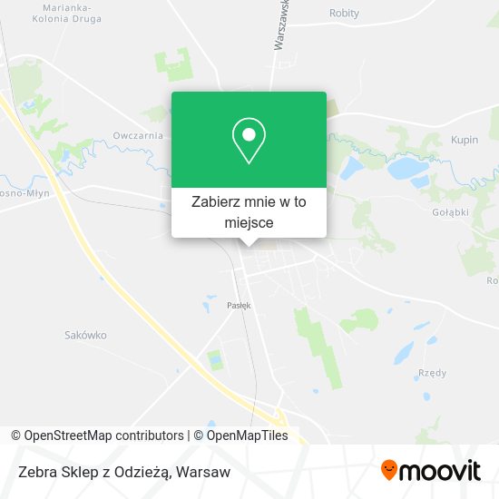 Mapa Zebra Sklep z Odzieżą