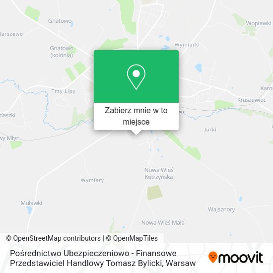 Mapa Pośrednictwo Ubezpieczeniowo - Finansowe Przedstawiciel Handlowy Tomasz Bylicki