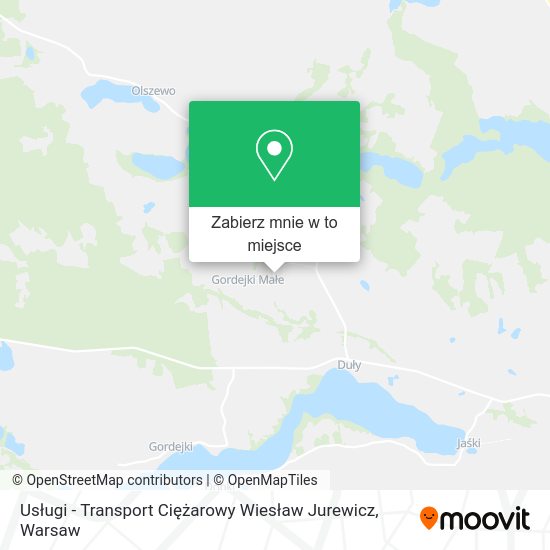 Mapa Usługi - Transport Ciężarowy Wiesław Jurewicz