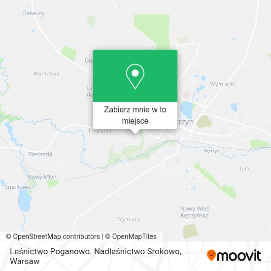 Mapa Leśnictwo Poganowo. Nadleśnictwo Srokowo