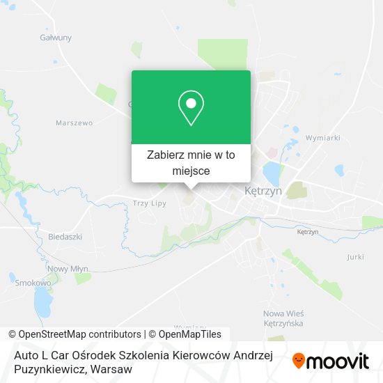 Mapa Auto L Car Ośrodek Szkolenia Kierowców Andrzej Puzynkiewicz