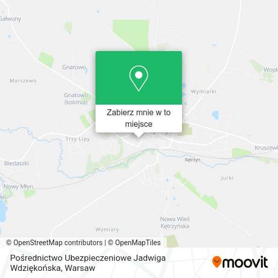 Mapa Pośrednictwo Ubezpieczeniowe Jadwiga Wdziękońska