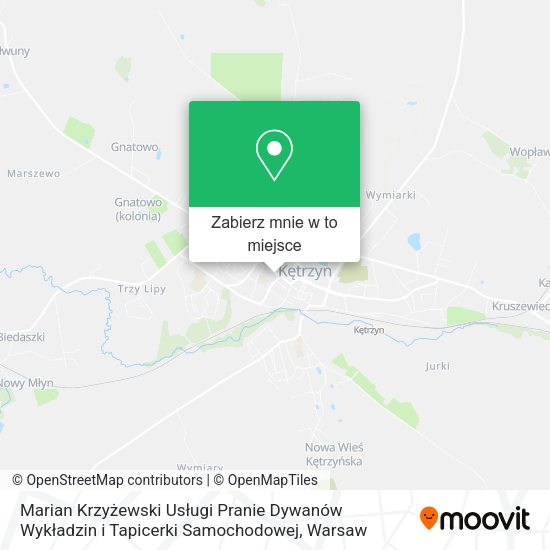 Mapa Marian Krzyżewski Usługi Pranie Dywanów Wykładzin i Tapicerki Samochodowej