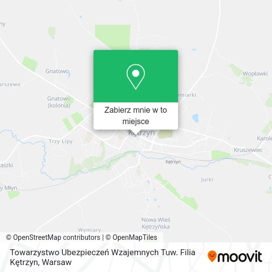Mapa Towarzystwo Ubezpieczeń Wzajemnych Tuw. Filia Kętrzyn