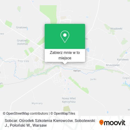 Mapa Sobcar. Ośrodek Szkolenia Kierowców. Sobolewski J., Połoński W.