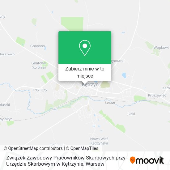 Mapa Związek Zawodowy Pracowników Skarbowych przy Urzędzie Skarbowym w Kętrzynie