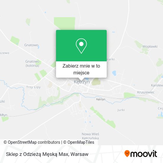 Mapa Sklep z Odzieżą Męską Max