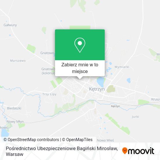 Mapa Pośrednictwo Ubezpieczeniowe Bagiński Mirosław