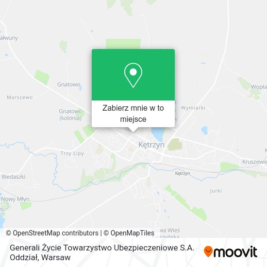 Mapa Generali Życie Towarzystwo Ubezpieczeniowe S.A. Oddział