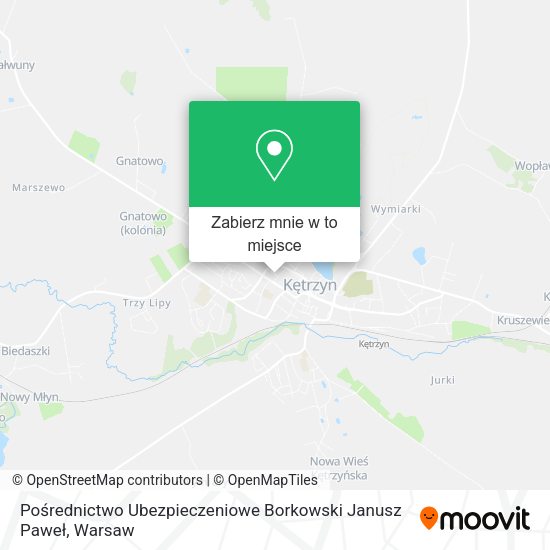 Mapa Pośrednictwo Ubezpieczeniowe Borkowski Janusz Paweł