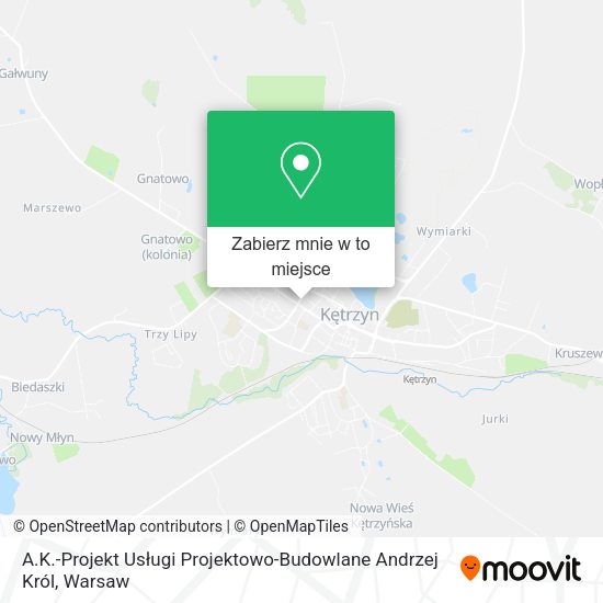 Mapa A.K.-Projekt Usługi Projektowo-Budowlane Andrzej Król