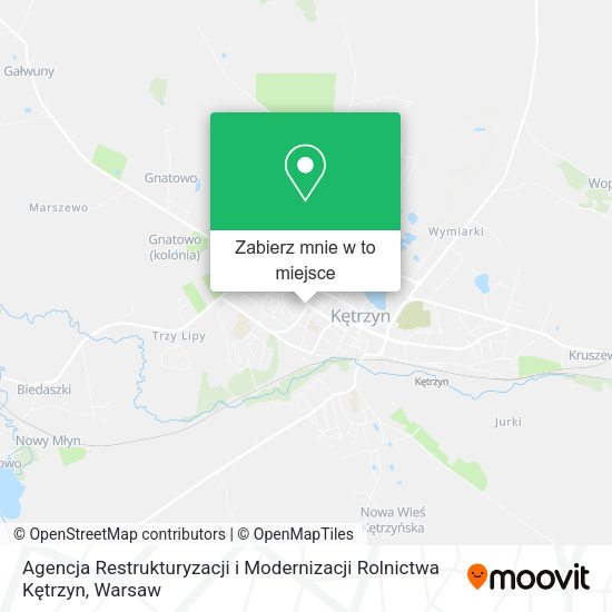 Mapa Agencja Restrukturyzacji i Modernizacji Rolnictwa Kętrzyn