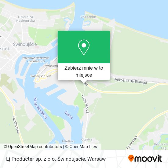 Mapa Lj Producter sp. z o.o. Świnoujście