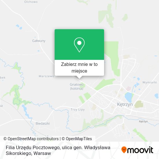 Mapa Filia Urzędu Pocztowego, ulica gen. Władysława Sikorskiego