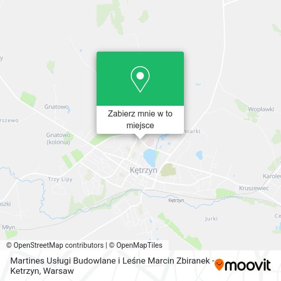 Mapa Martines Usługi Budowlane i Leśne Marcin Zbiranek - Ketrzyn