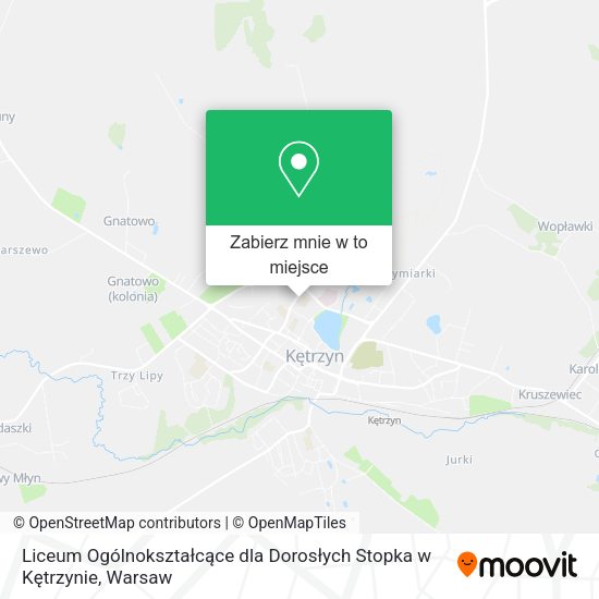 Mapa Liceum Ogólnokształcące dla Dorosłych Stopka w Kętrzynie