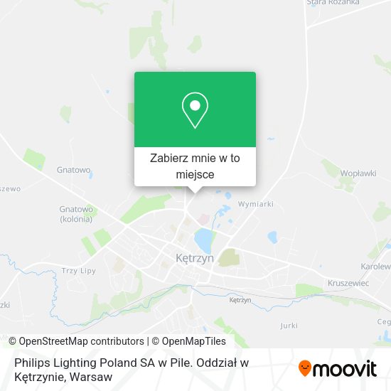 Mapa Philips Lighting Poland SA w Pile. Oddział w Kętrzynie