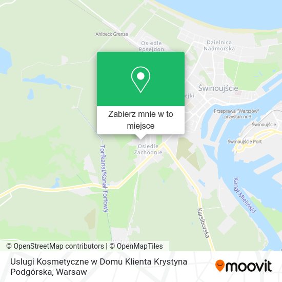 Mapa Uslugi Kosmetyczne w Domu Klienta Krystyna Podgórska