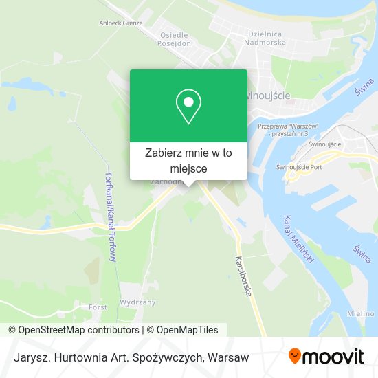 Mapa Jarysz. Hurtownia Art. Spożywczych