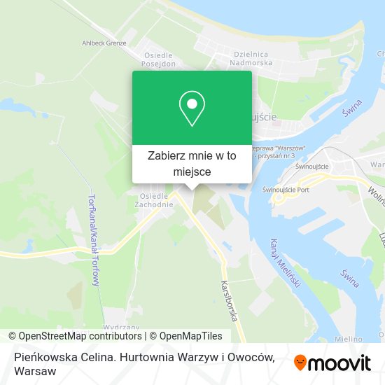 Mapa Pieńkowska Celina. Hurtownia Warzyw i Owoców