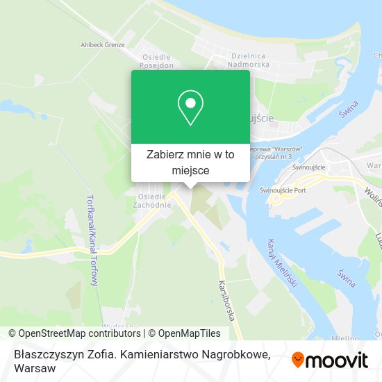 Mapa Błaszczyszyn Zofia. Kamieniarstwo Nagrobkowe