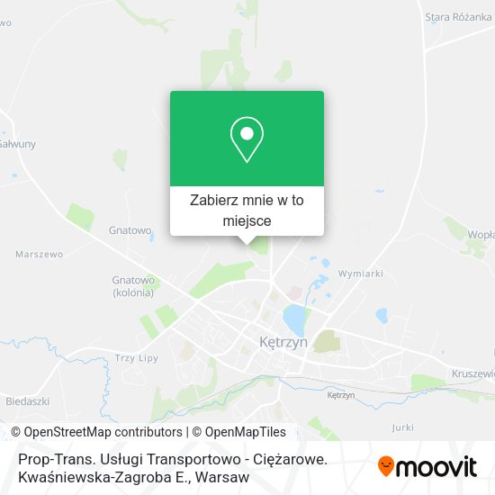 Mapa Prop-Trans. Usługi Transportowo - Ciężarowe. Kwaśniewska-Zagroba E.