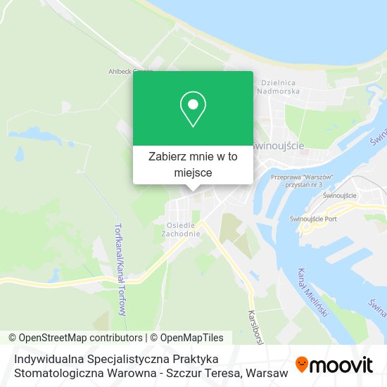 Mapa Indywidualna Specjalistyczna Praktyka Stomatologiczna Warowna - Szczur Teresa