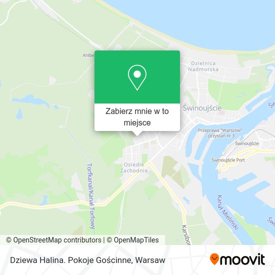 Mapa Dziewa Halina. Pokoje Gościnne