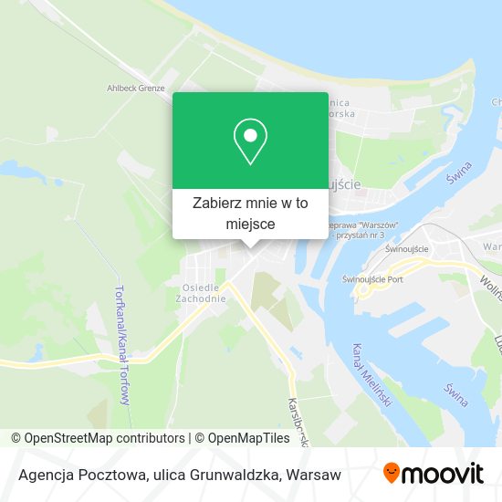 Mapa Agencja Pocztowa, ulica Grunwaldzka