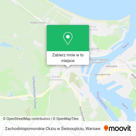 Mapa Zachodniopomorskie Ckziu w Świnoujściu