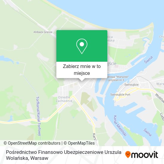 Mapa Pośrednictwo Finansowo Ubezpieczeniowe Urszula Wolańska