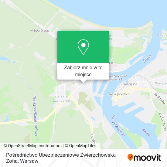 Mapa Pośrednictwo Ubezpieczeniowe Zwierzchowska Zofia