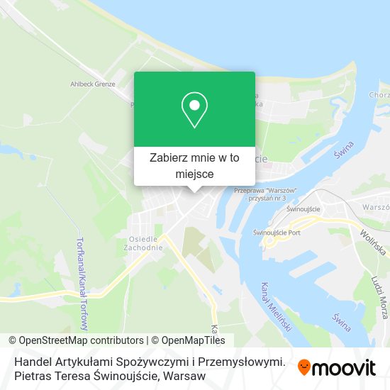 Mapa Handel Artykułami Spożywczymi i Przemysłowymi. Pietras Teresa Świnoujście