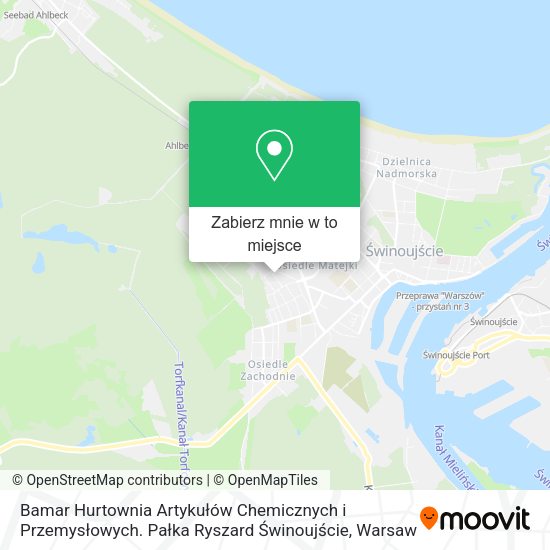 Mapa Bamar Hurtownia Artykułów Chemicznych i Przemysłowych. Pałka Ryszard Świnoujście