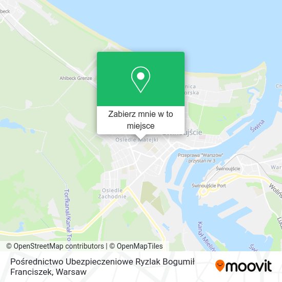 Mapa Pośrednictwo Ubezpieczeniowe Ryzlak Bogumił Franciszek