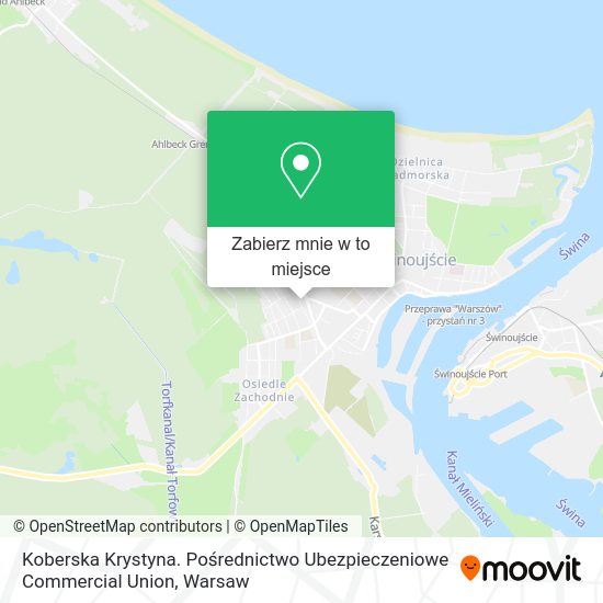 Mapa Koberska Krystyna. Pośrednictwo Ubezpieczeniowe Commercial Union