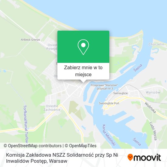 Mapa Komisja Zakładowa NSZZ Solidarność przy Sp Ni Inwalidów Postęp