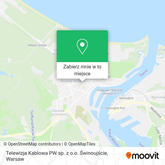 Mapa Telewizja Kablowa PW sp. z o.o. Świnoujście