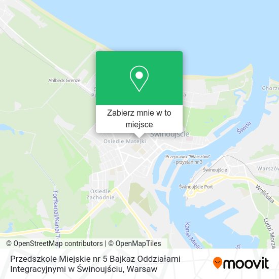 Mapa Przedszkole Miejskie nr 5 Bajkaz Oddziałami Integracyjnymi w Świnoujściu