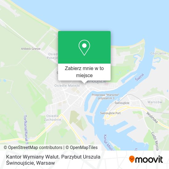 Mapa Kantor Wymiany Walut. Parzybut Urszula Świnoujście