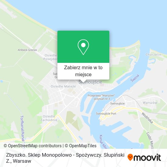 Mapa Zbyszko. Sklep Monopolowo - Spożywczy. Słupiński Z.