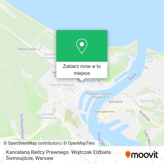 Mapa Kancelaria Radcy Prawnego. Wojtczak Elżbieta Świnoujście