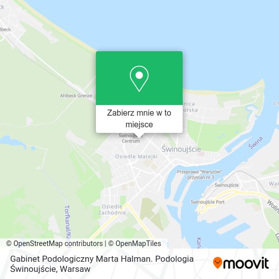 Mapa Gabinet Podologiczny Marta Halman. Podologia Świnoujście