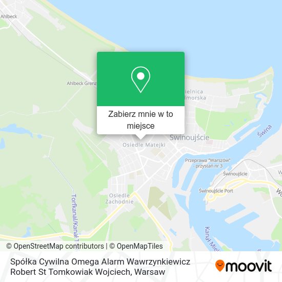 Mapa Spółka Cywilna Omega Alarm Wawrzynkiewicz Robert St Tomkowiak Wojciech