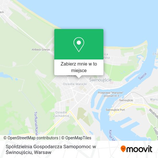 Mapa Spółdzielnia Gospodarcza Samopomoc w Świnoujściu