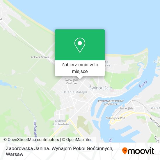 Mapa Zaborowska Janina. Wynajem Pokoi Gościnnych