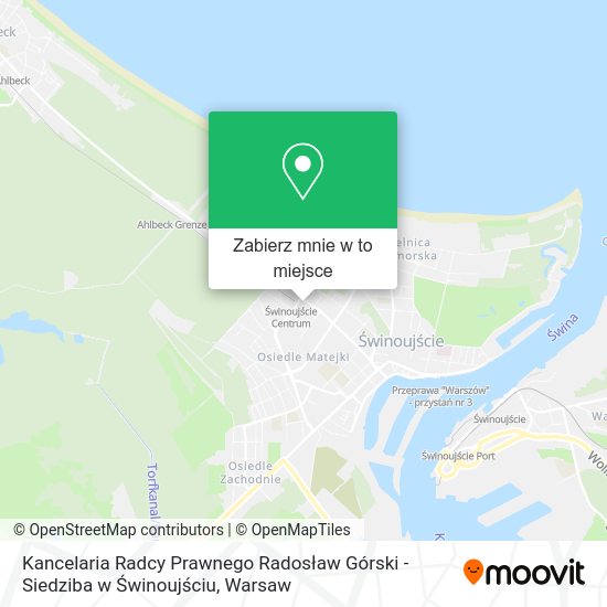 Mapa Kancelaria Radcy Prawnego Radosław Górski - Siedziba w Świnoujściu