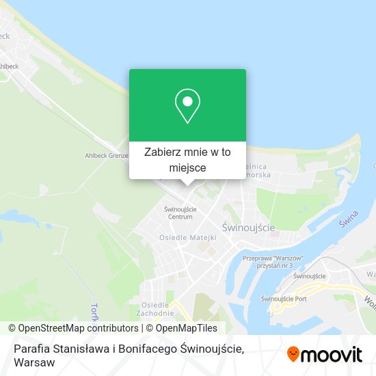 Mapa Parafia Stanisława i Bonifacego Świnoujście